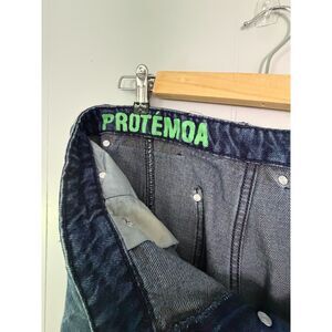 Protémoa BJeans 01 Unisex Baggy Fit Raw Denim Jeans Size Medium Y2K Streetwear